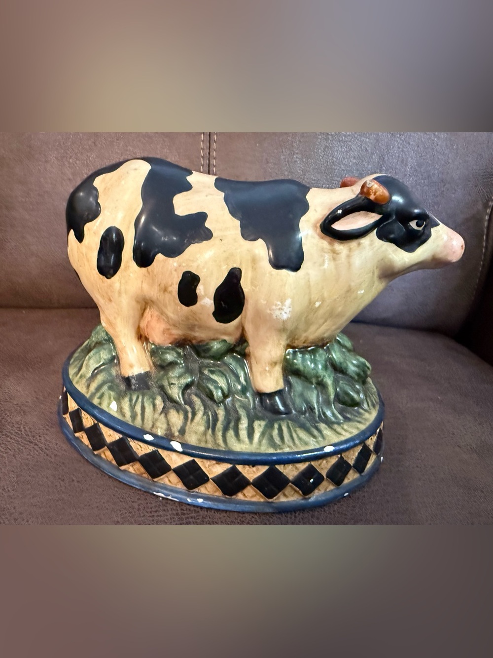 Vintage Ceramic Grazing Dairy Cow By CBK LTD LLC. 8“ X 6 1/4“ X 6“